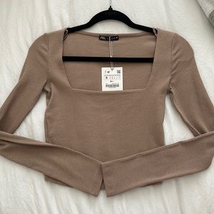 Zara square neck crop top